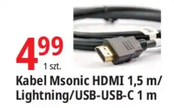 E.Leclerc Kabel Msonic HDMI 1,5 m/Lightning/USB-USB-C 1 m oferta