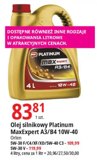 E.Leclerc Olej silnikowy Platinum MaxExpert A3/B4 10W-40 Orlen 4l oferta