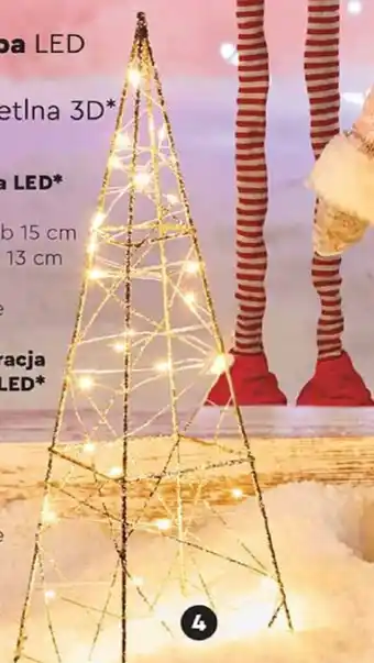 Biedronka Metalowa dekoracja świetlna 3D 30 LED choinka wys.: 40cm oferta