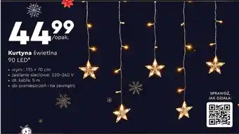 Kurtyna świetlna 90 LED wym.: 135 x 70 cm