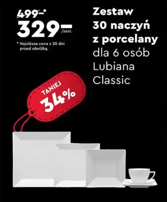 Biedronka Zestaw naczyń z porcelany dla 6 osób Lubiana Classic oferta