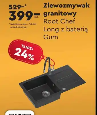 Biedronka Zlewozmywak granitowy Long z baterią Gum oferta
