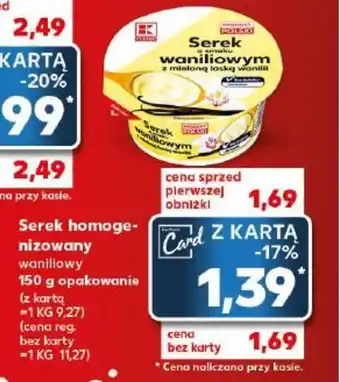 Kaufland Serek homogenizowany waniliowy 150g oferta