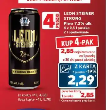 Kaufland LEON STEINER STRONG Piwo 7,2% alk. 4 x 0,5 l oferta