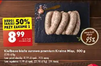 Biedronka Kiełbasa biała surowa premium Kraina Mięs, 500 g oferta