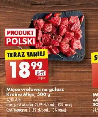 Biedronka Mięso wołowe na gulasz Kraina Mięs, 500 g oferta