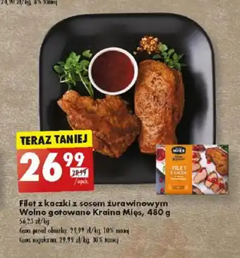 Biedronka Filet z kaczki z sosem żurawinowym Wolno gotowane Kraina Mięs, 480 g oferta