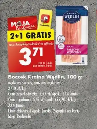 Biedronka Boczek Kraina Wędlin, 100 g oferta