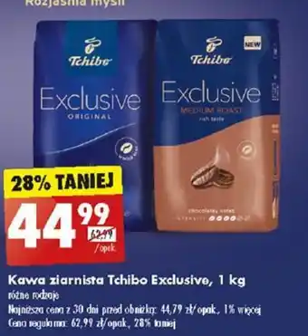 Biedronka Kawa ziarnista Tchibo Exclusive, 1 kg oferta