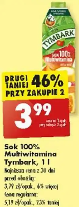 Biedronka Sok 100% Multiwitamina Tymbark, 1 L oferta