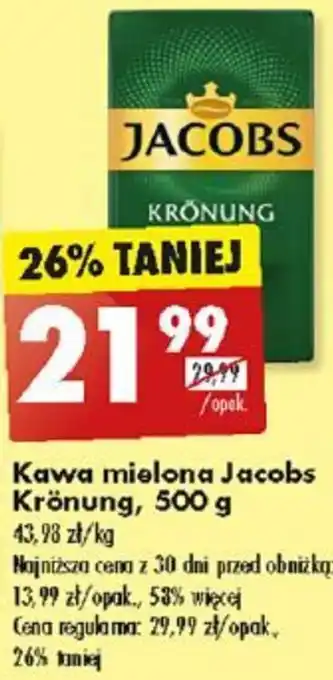 Biedronka Kawa mielona Jacobs Krönung, 500 g oferta