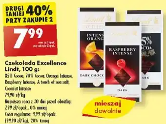 Biedronka Czekolada Excellence Lindt, 100 g oferta