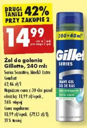 Biedronka Żel do golenia Gillette, 240 ml oferta