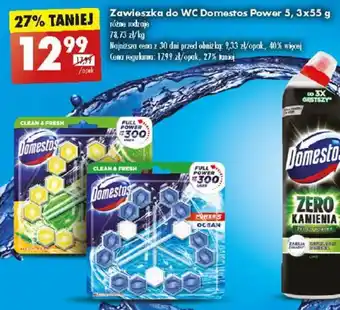 Biedronka Zawieszka do WC Domestos Power 5, 3x55 g oferta