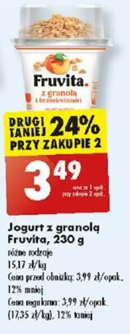 Biedronka Jogurt z granolą Fruvita, 230 g oferta