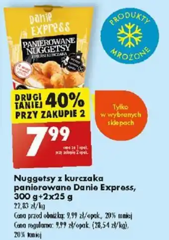Biedronka Nuggetsy z kurczaka panierowane Danie Express, 300 g+2x25 g oferta