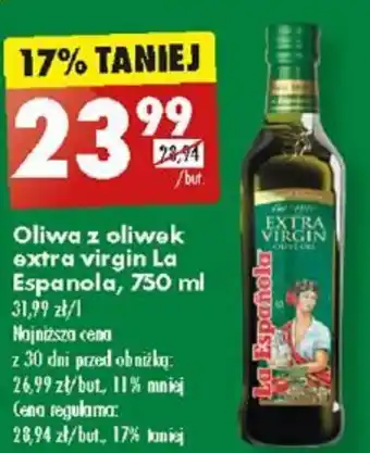 Biedronka Oliwa z oliwek extra virgin La Espanola, 750 ml oferta