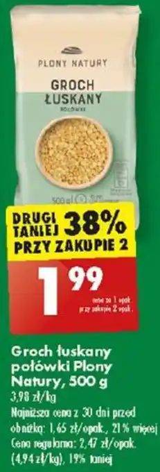 Biedronka Groch łuskany połówki Plony Natury, 500 g oferta