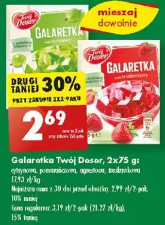 Biedronka Galaretka Twój Deser, 2x75 g oferta
