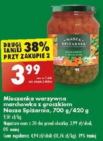 Biedronka Mieszanka warzywna marchewka z groszkiem Nasza Spiżarnia, 700 g oferta