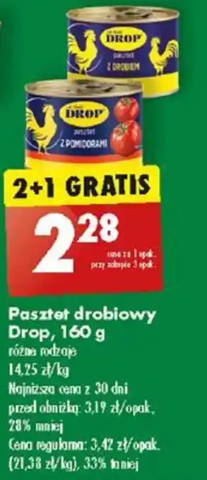 Biedronka Pasztet drobiowy Drop, 160 g oferta