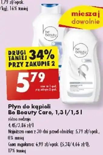 Biedronka Płyn do kąpieli Be Beauty Care, 1,3/1,5 L oferta