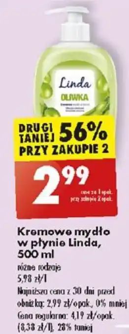 Biedronka Kremowe mydło w płynie Linda, 500 ml oferta