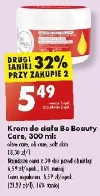 Biedronka Krem do ciała Be Beauty Care, 300 ml oferta