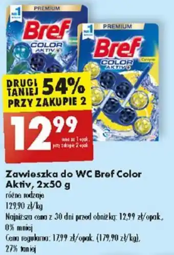 Biedronka Zawieszka do WC Bref Color Aktiv, 2x50 g oferta
