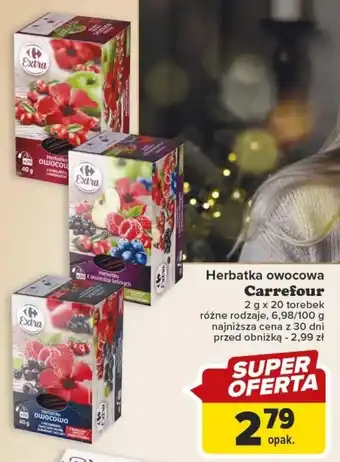 Carrefour Herbatka owocowa Carrefour 2 g x 20 tb oferta