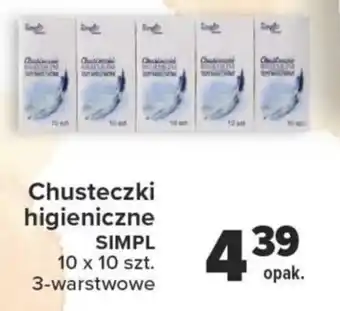 Carrefour Chusteczki higieniczne SIMPL 10 x 10 szt. oferta