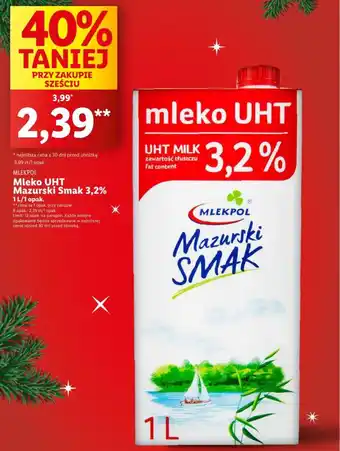 Lidl Mlekpol Mleko UHT Mazurski Smak 3,2% 1l oferta