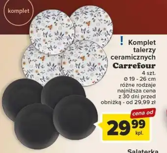 Carrefour Komplet talerzy ceramicznych Carrefour oferta