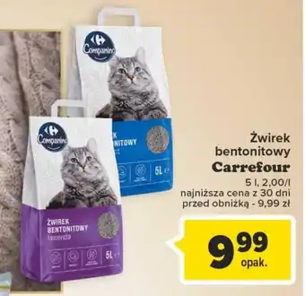 Carrefour Żwirek bentonitowy Carrefour 5 l oferta