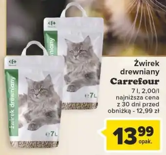Carrefour Żwirek drewniany Carrefour 7 l oferta