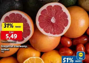 Lidl Grejpfrut czerwony, luzem 1kg oferta