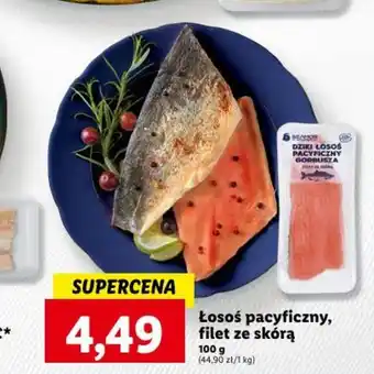 Lidl Łosoś pacyficzny, filet ze skórą 100g oferta