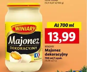 Lidl WINIARY Majonez DEKORACYJNY 700m oferta