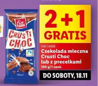 Lidl FIN CARRÉ Czekolada mleczna Crusti Choc lub z precelkami 100g oferta