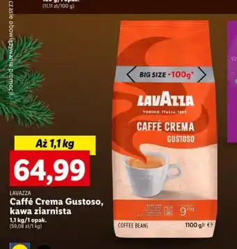 Lidl LAVAZZA Caffé Crema Gustoso kawa ziarnista 1,1kg oferta