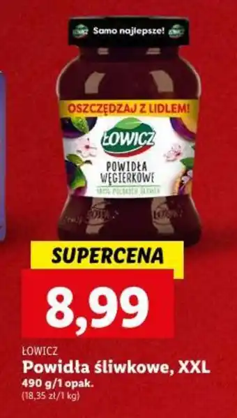 Lidl Łowicz Powidła śliwkowe XXL 490g oferta