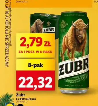 Lidl Żubr 8 x 500ml oferta