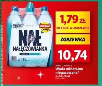 Lidl NAŁĘCZOWIANKA Woda mineralna niegazowana 6 x 1,5l oferta