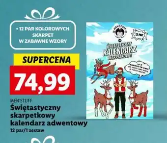 Lidl MEN'STUFF Świętastyczny skarpetkowy kalendarz adwentowy 12 par oferta