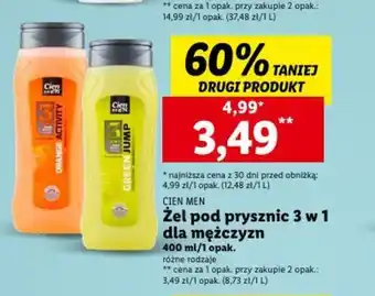 Lidl CIEN MEN Żel pod prysznic 3 w 1 dla mężczyzn 400ml oferta
