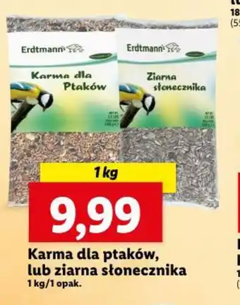 Lidl Karma dla ptaków lub ziarna słonecznika 1kg oferta