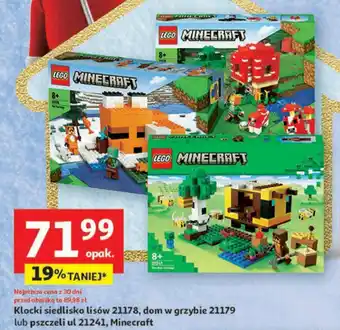 Auchan Klocki siedlisko lisów 21178 dom w grzybie 21179 lub pszczeli ul 21241 Minecraft oferta