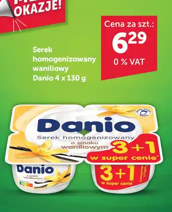 Eurocash Serek homogenizowany waniliowy Danio 4 x 130 g oferta
