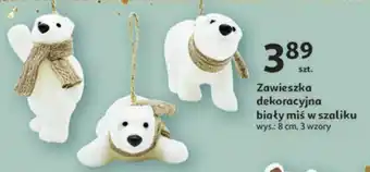 Auchan Zawieszka dekoracyjna biały miś w szaliku oferta