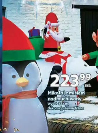 Auchan Mikołaj z misiem nadmuchiwany oferta